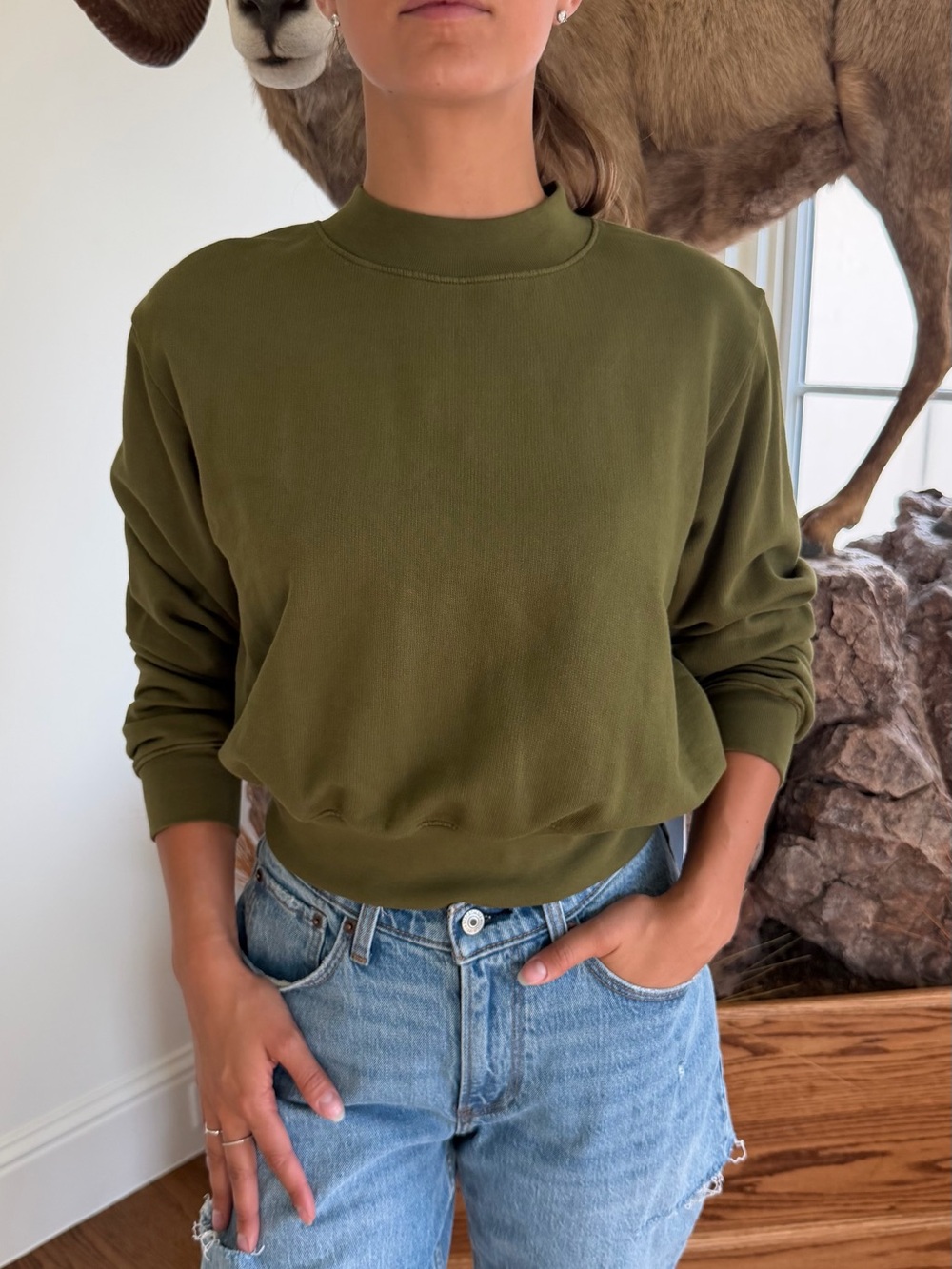 Cotton Citizen Olive Green Crew Neck
